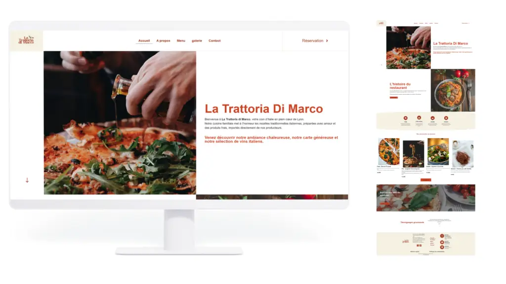 mockup pour portfolio la trattoria di marco