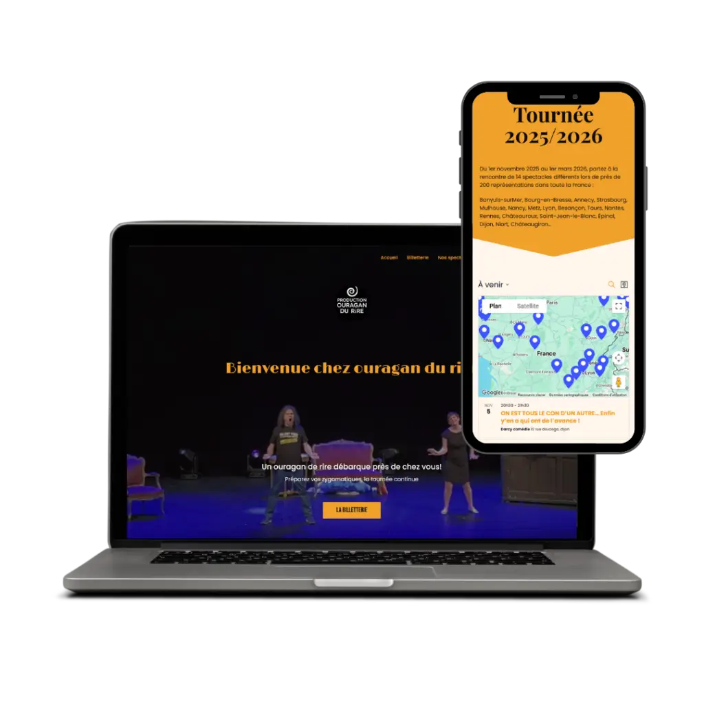Exemple de site ouragan du rire WordPress moderne conçu par N3L WEB